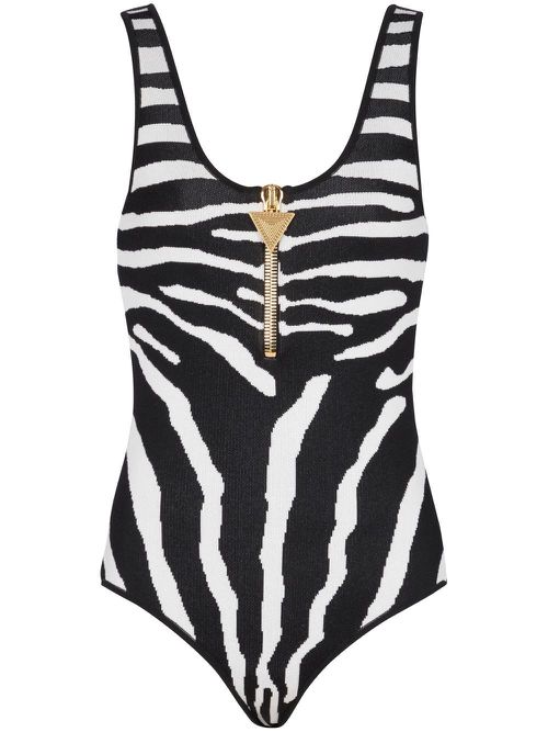Zip-front bodysuit - Black