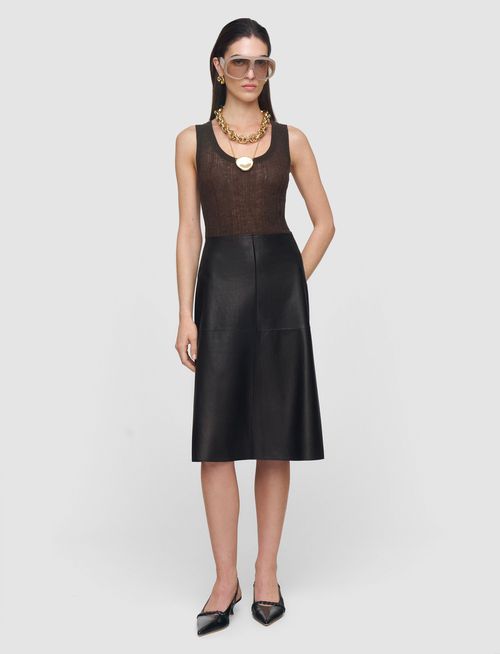 Niven Soft Nappa Leather Skirt - 42