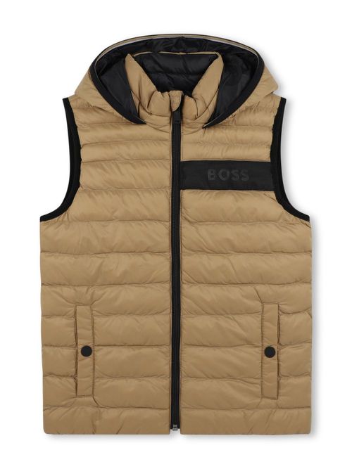 Reversible sleeveless puffer jacket - Neutrals