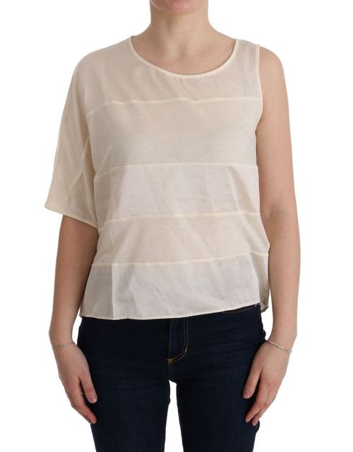 Striped Modal Blouse — Beige