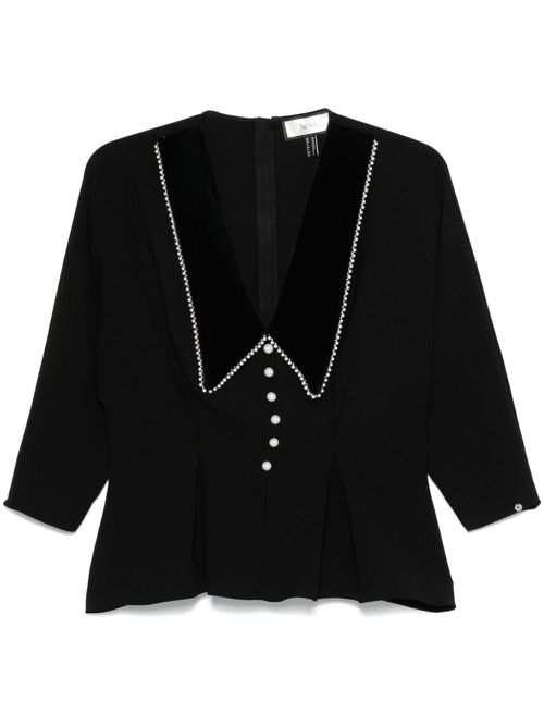 Oversized-collar shirt - Black