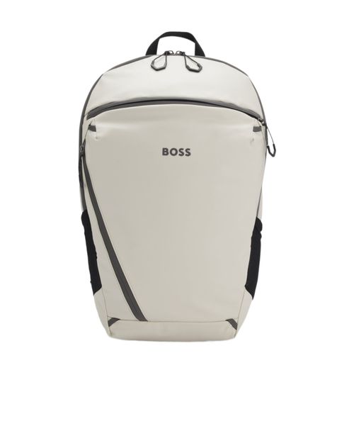 Faux-leather backpack with reflective details