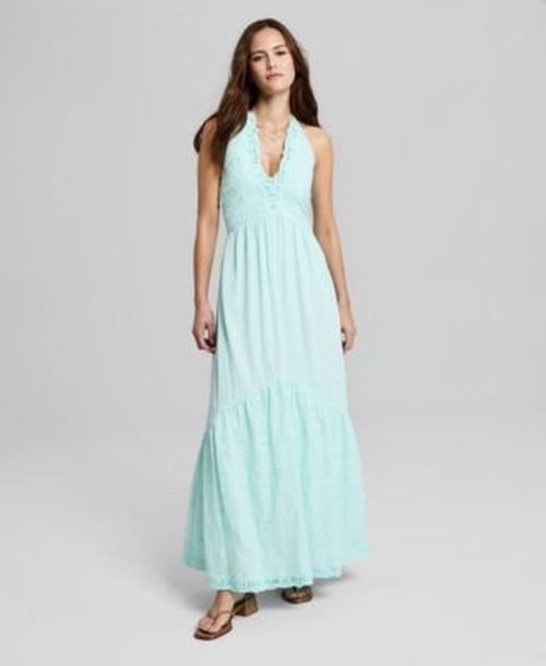 Now This Womens Cotton Crochet Trim Maxi Dress Macys Exclusive