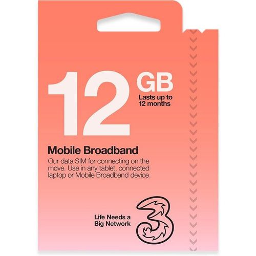 Pay As You Go Mobile Broadband 12 GB data SIM