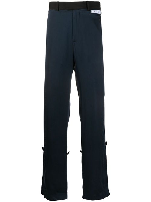 Elongated straight-leg trousers - Black