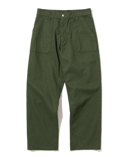 Cotton fatigue pants wide fit khaki
