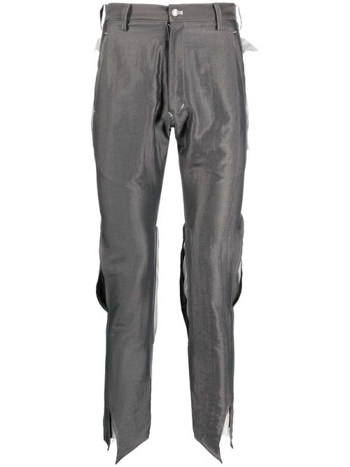 Slim cut-out trousers - Grey