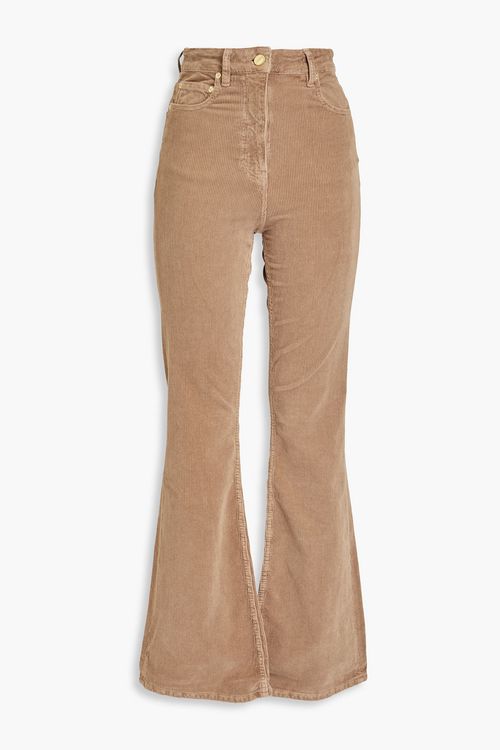 Corduroy flared pants - Brown - 24
