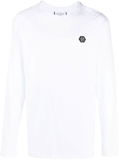 Logo print long-sleeve T-shirt - White