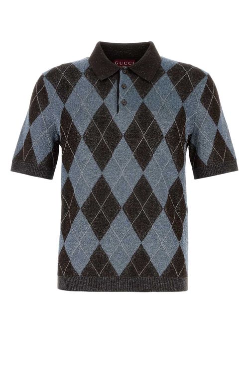 Intarsia Polo Shirt — Gray