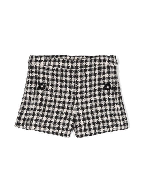 Floral-appliqué shorts - Black