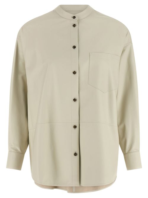 Leather Shirt Shirt And Blouse White