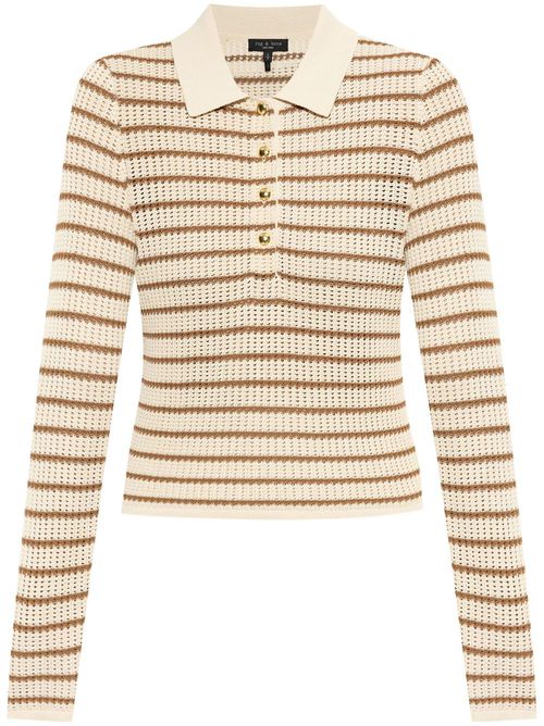The Knit Rib polo top - Neutrals