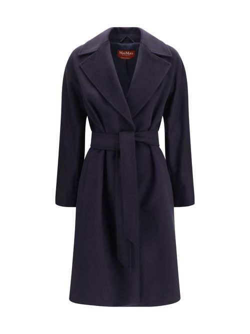 Wool with Peak Lapels Coat — Navy