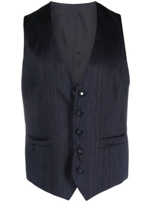 Logo-patch waistcoat - Blue