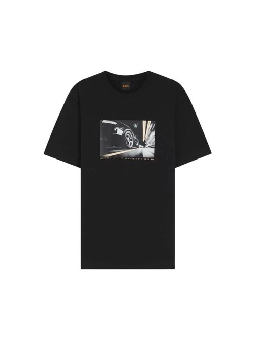 Black Graphic Crew Neck T-Shirt