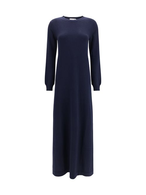 Cashmere Crewneck Dress — Blue