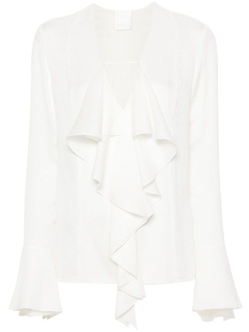 4G-jacquard silk blouse - White