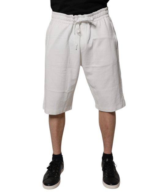 Cotton Sweatshorts Bermuda Shorts — White