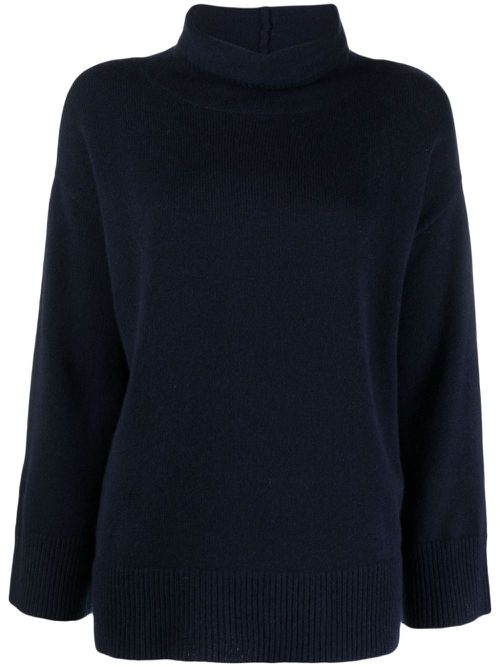 Roll-neck cashmere jumper - Blue