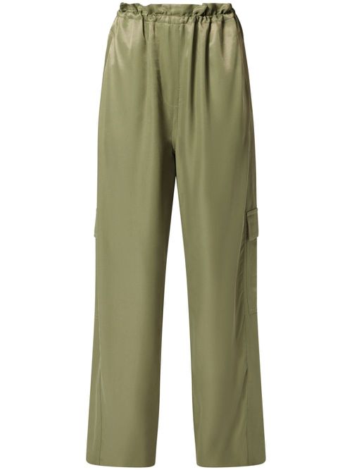 Satin cargo pants - Green