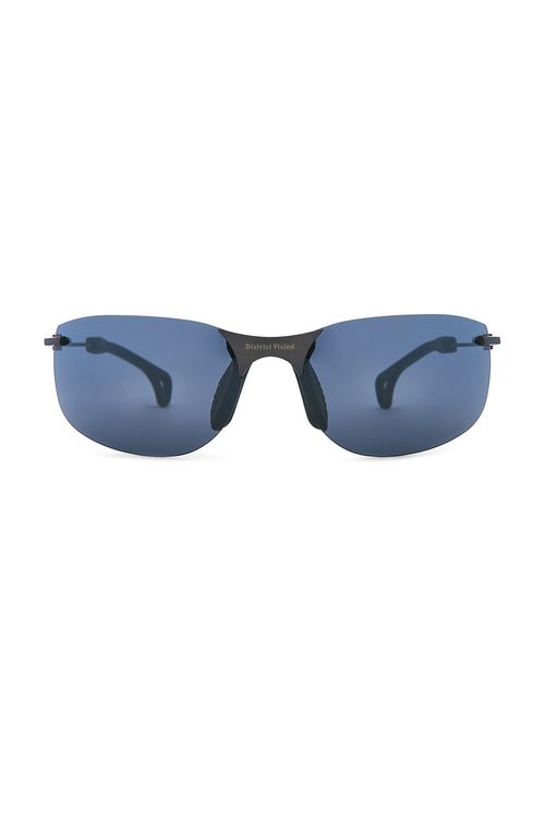 District Vision Miho Windstream Ti Sunglasses in Graphite & D+ Onyx Mirror - Black. a
