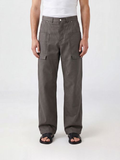 Wide-Leg Cotton Twill Cargo Trousers