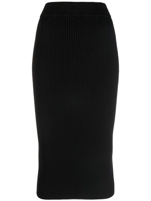 Knitted midi skirt - Black