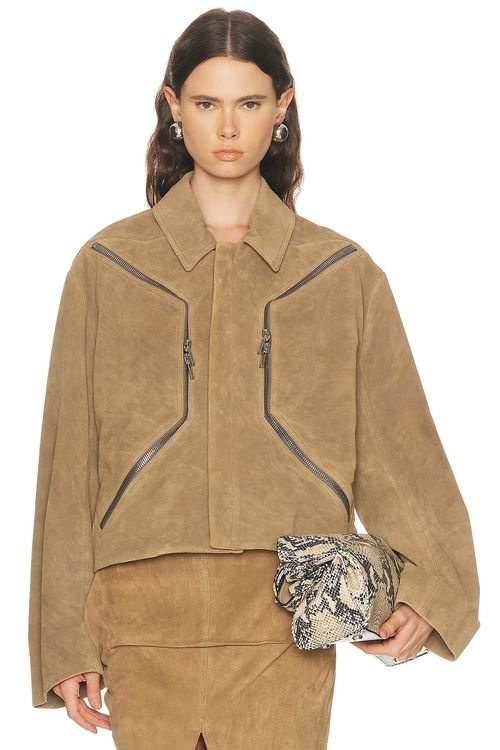 Rick Owens Heizer Mac Jacket in Tan