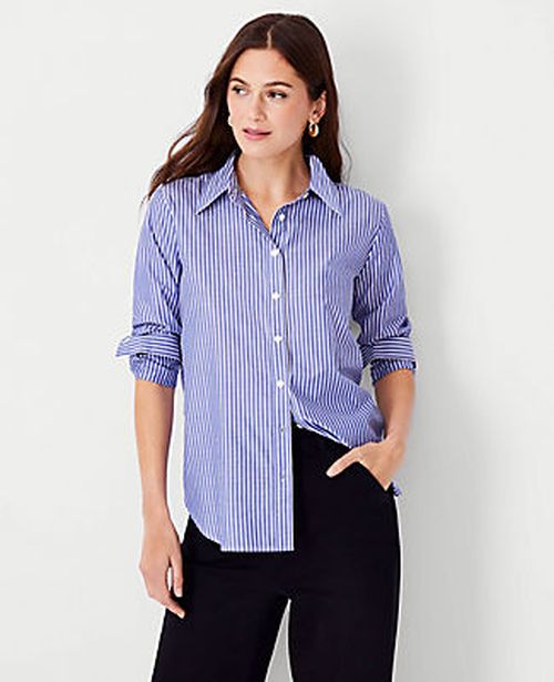 Ann Taylor Striped Relaxed Perfect Shirt