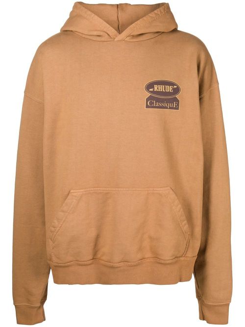 Graphic-print hoodie - Brown