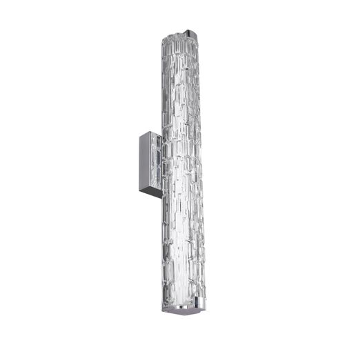 Visual Comfort Studio Cutler LED Bathroom Vanity Light in Chrome with Staggered Rock Gla