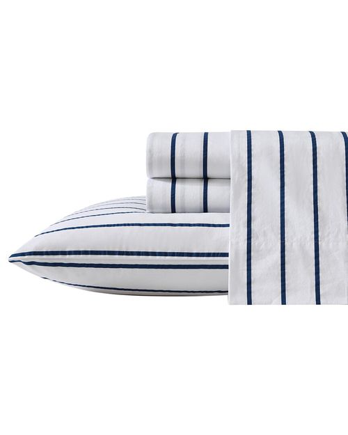 200tc Brenton Stripe Cotton Percale Sheet Set