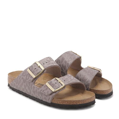 Women's Arizona Footbed Sandals (Grey Taupe Leopard)