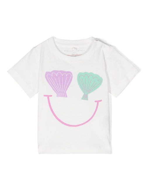 Shell-print cotton T-shirt - White