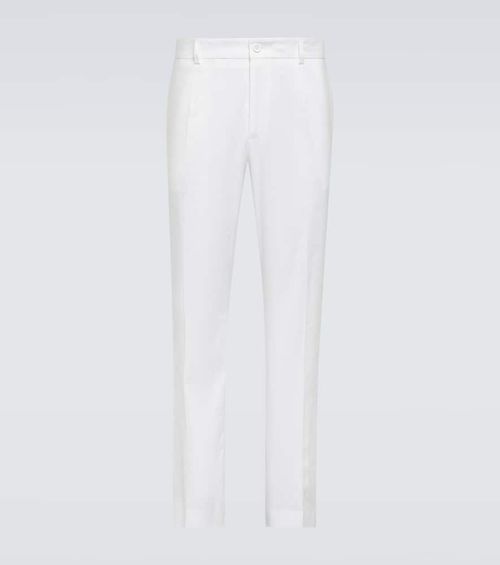 Linen-blend straight pants