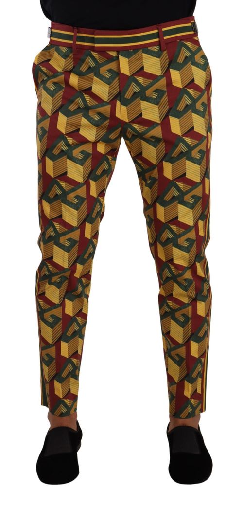 Logo-Print Cotton Trousers — Multicolor