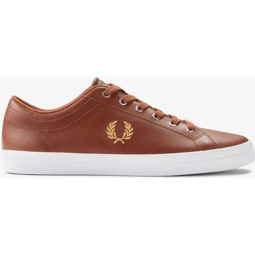 Fred Perry Baseline Mens Leather Trainers - Tan - Size UK 7