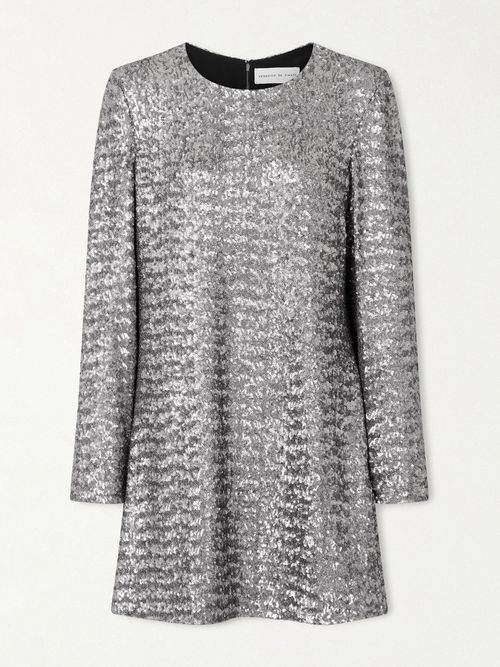 Layla Sequined Tulle Mini Dress - Metallic