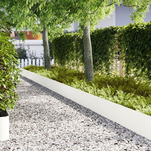 Lawn Edgings 30 pcs White 100x0,5x30 cm Steel