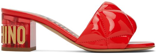 Red quilted mules