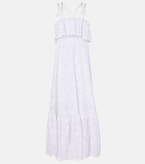 Printed cotton-blend maxi dress