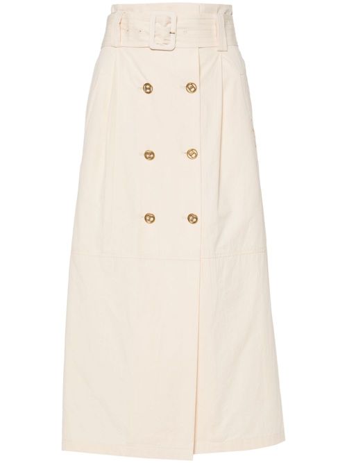 Logo-plaque cotton skirt - Neutrals