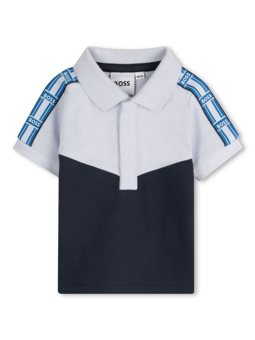 Logo-stripe polo shirt - Blue