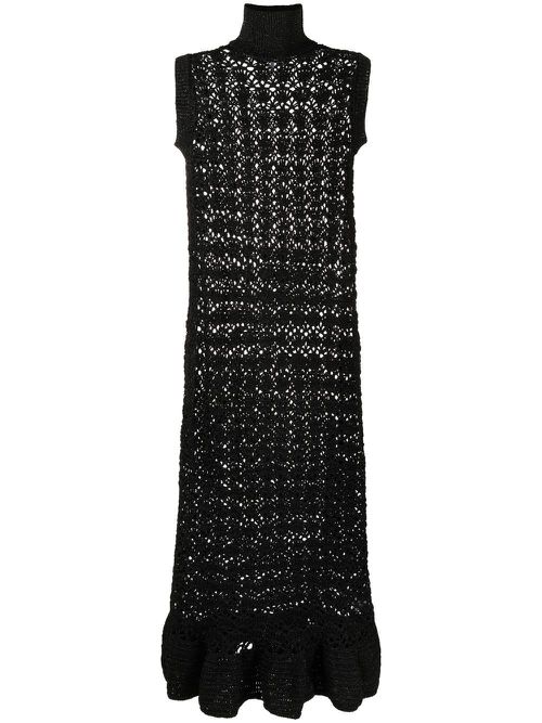 High-neck sleeveless dress - Black