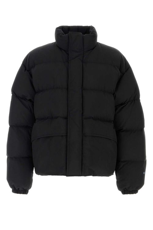 Quilted Nylon Down Jacket — Black