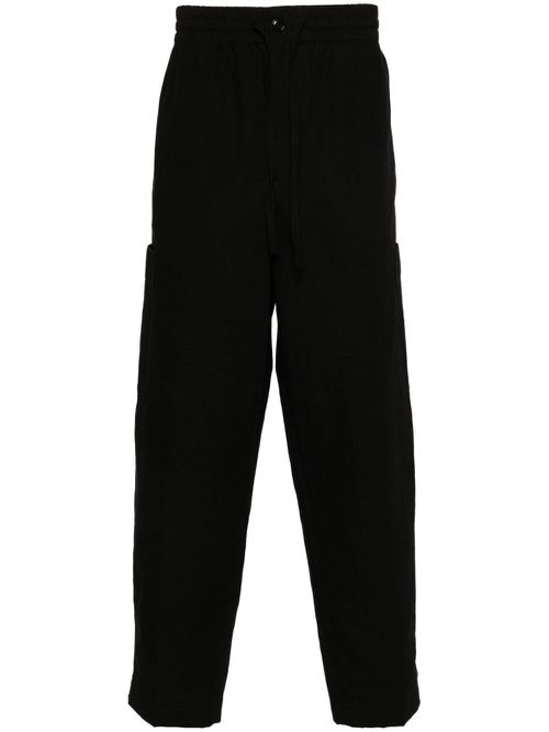 Drawstring-fastening trousers - Black