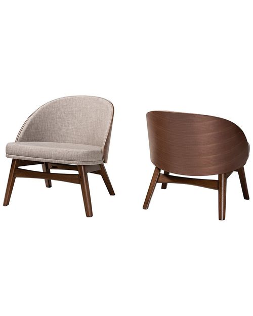 Baxton Studio Lovella Mid-Century Modern 2pc Accent Chair Set