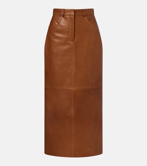 Ghalia leather pencil skirt