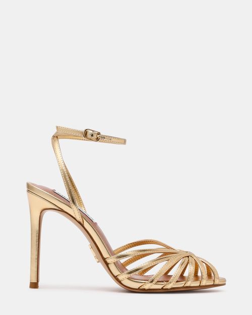 Steve Madden Women's Mizuna Strappy Heels - Gold - - Leather